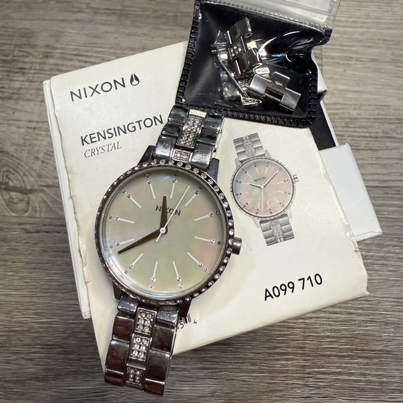 Nixon Kensington Crystal Silver-Tone Watch - Picture 1 of 3